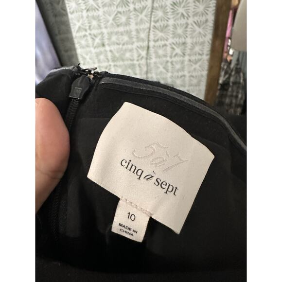 Cinq A Sept Birch Off The Shoulders Sheath Midi Cocktail Dress Black Size 10 - Picture 6 of 8